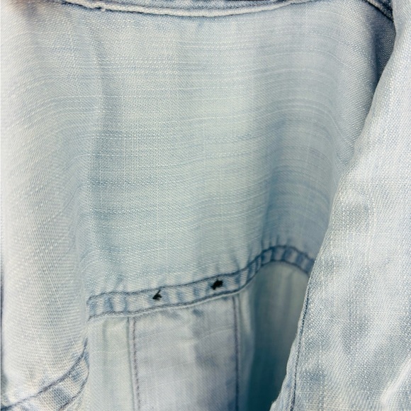 Prana Doryan Vintage Blue Chambray Shirt Dress Roll-Tab Sleeve Size Small $89 - Picture 9 of 13